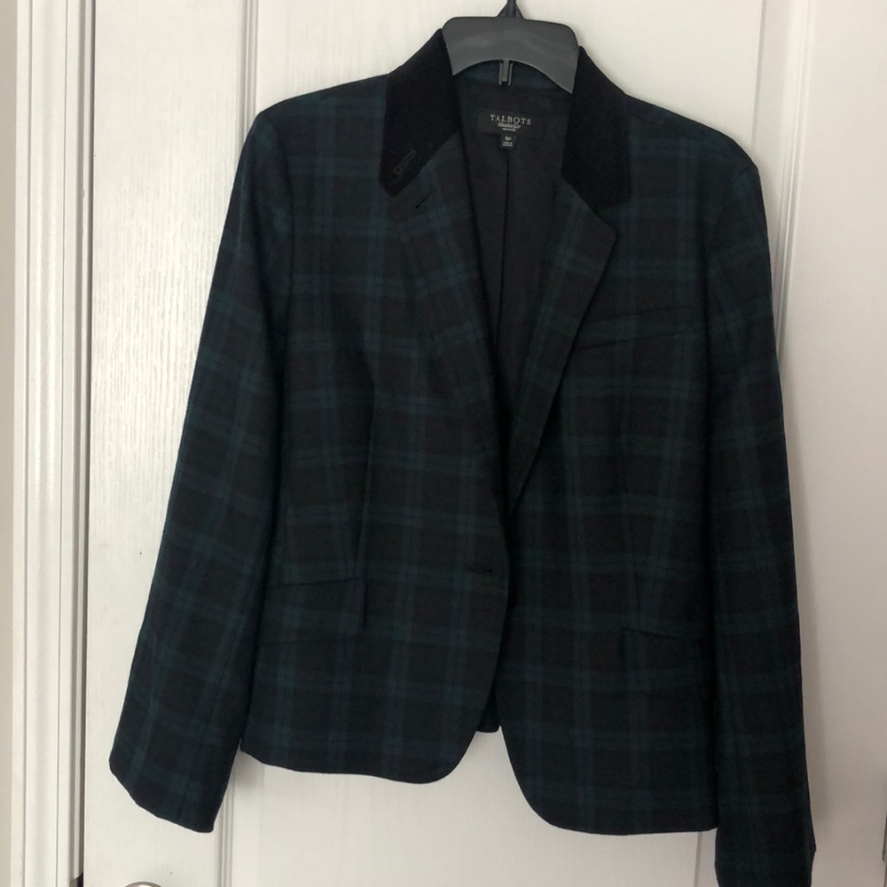 Talbots Black Watch Plaid Blazer